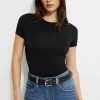 Tees & Tanks | Tees & Tanks-Dynamite Drea Jersey Crewneck T Shirt Black