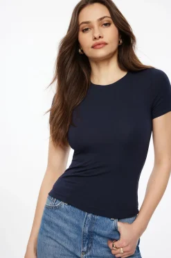 Tees & Tanks | Short Sleeve Tops-Dynamite Drea Jersey Crewneck T Shirt Blue
