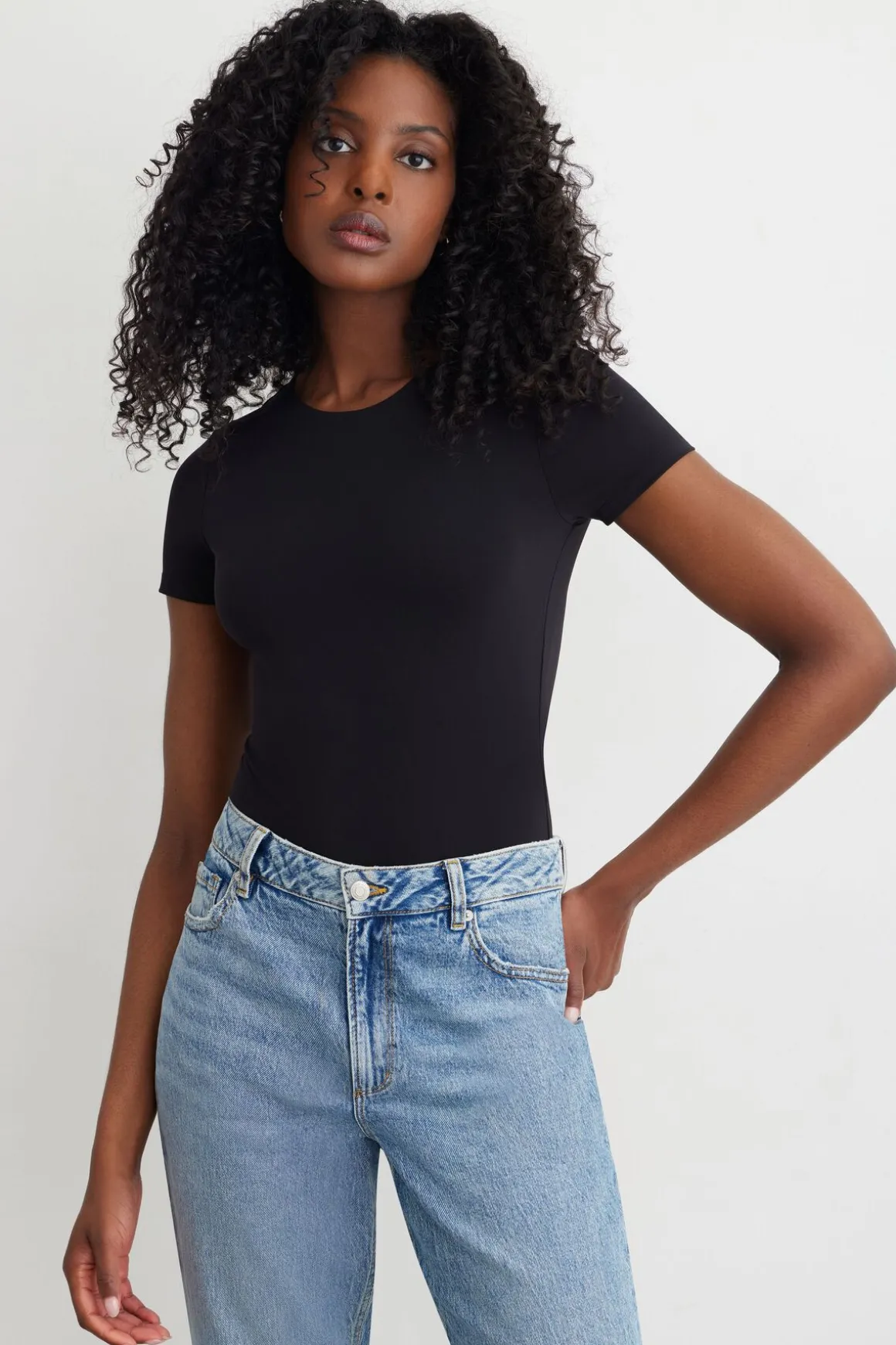 Tees & Tanks | Tees & Tanks-Dynamite Drea Sculpt Bodysuit Black