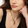 Necklaces-Dynamite Drop Pendant Cord Necklace Yellow