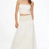 Skirts & Skorts | Skirts-Dynamite Drop Waist Smocked Maxi Skirt White