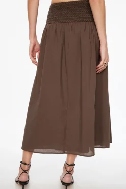 Skirts & Skorts | Skirts-Dynamite Drop Waist Smocked Maxi Skirt Brown