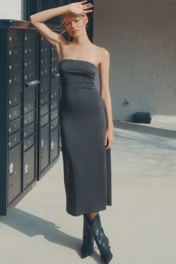 Dresses & Jumpsuits | Midi & Maxi Dresses-Dynamite Elena Maxi Tube Dress Gray