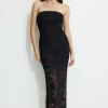 Dresses & Jumpsuits | Bestsellers-Dynamite Elisa Mesh Maxi Tube Dress Black