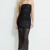 Dresses & Jumpsuits | New Dresses-Dynamite Elisa Sequin Maxi Tube Dress Black