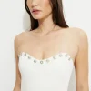 Blouses & Tops | Blouses & Tops-Dynamite Embellished Corset Tube Top White