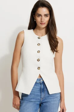 Blazers & Vests | Vests-Dynamite Emery Flyaway Vest White