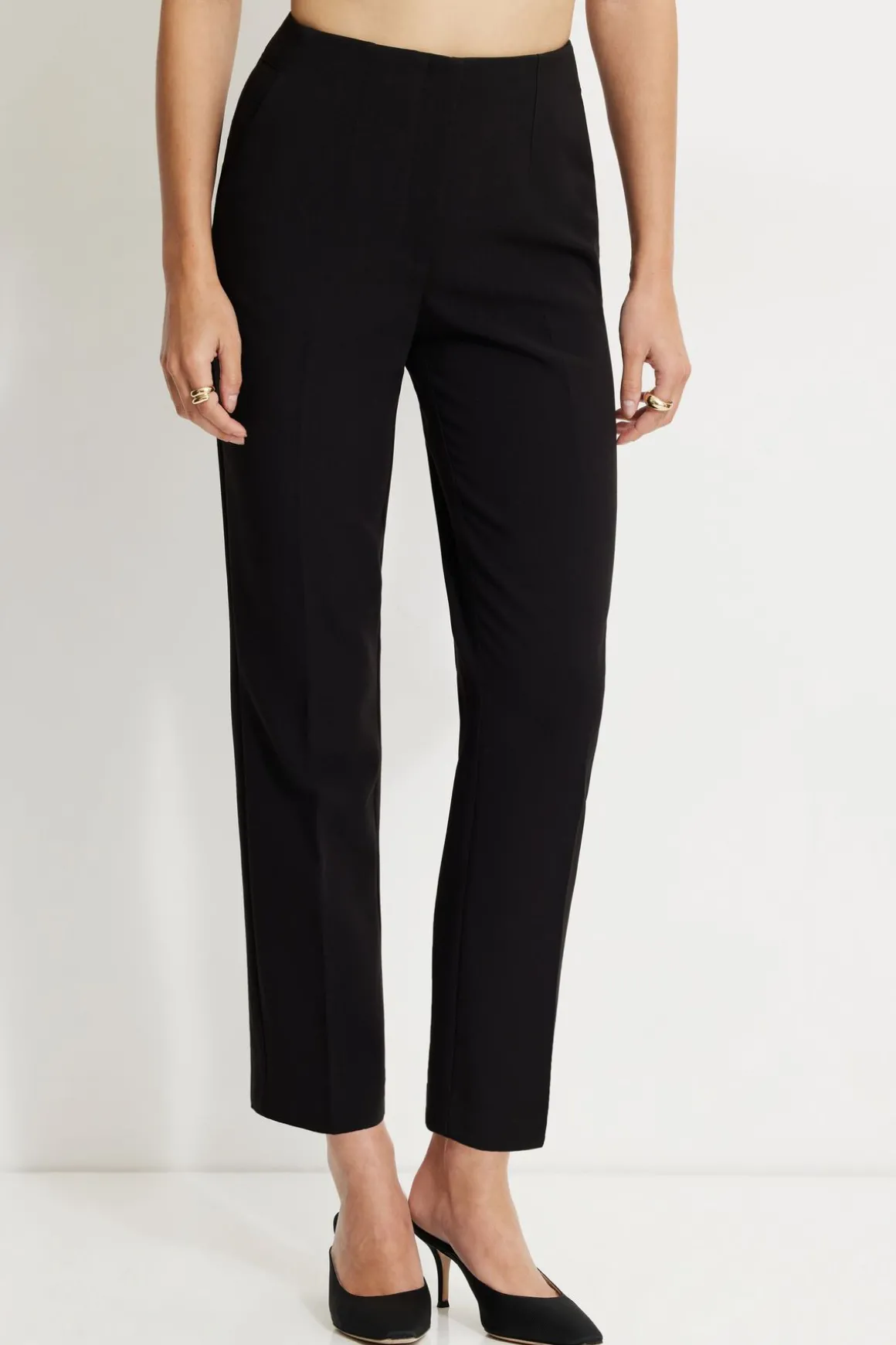 Pants | Bestsellers-Dynamite Emily Tailored Slim Ankle Pants Black
