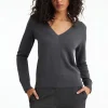 Sweaters & Cardigans | Sweaters-Dynamite Essentiæls | The Soft V-Neck Sweater Gray