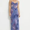 Dresses & Jumpsuits | Online Exclusives-Dynamite Estera Cowl Neck Maxi Slip Dress Blue