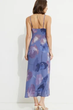 Dresses & Jumpsuits | Online Exclusives-Dynamite Estera Cowl Neck Maxi Slip Dress Blue