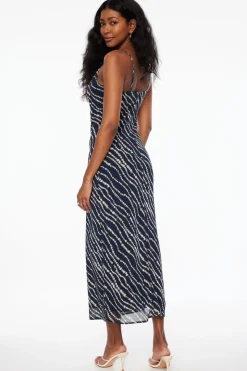 Dresses & Jumpsuits | Midi & Maxi Dresses-Dynamite Estera Cowl Neck Slip Maxi Dress Blue