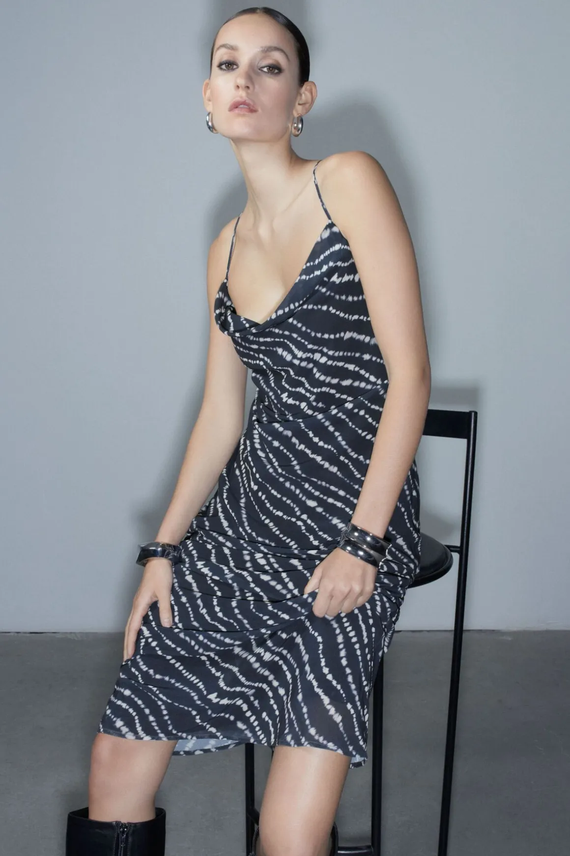 Dresses & Jumpsuits | Midi & Maxi Dresses-Dynamite Estera Cowl Neck Slip Maxi Dress Blue
