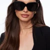 Sunglasses-Dynamite Exaggerated Cat-Eye Sunglasses Purple