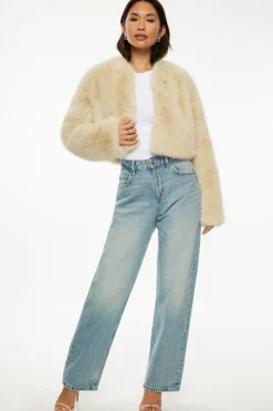 Coats & Jackets | Classic Coats-Dynamite Faux Fur Cropped Jacket Brown