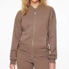 Long Sleeve Tops-Dynamite Fleece Bomber Jacket Gray