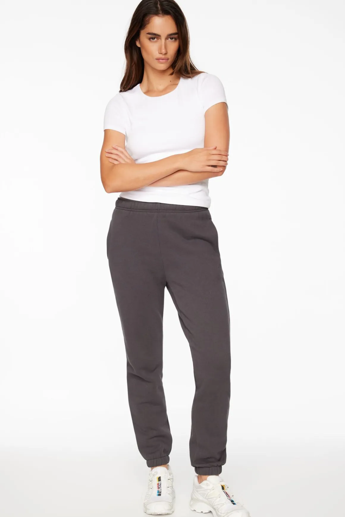 Pants-Dynamite Fleece Jogger Pants Gray