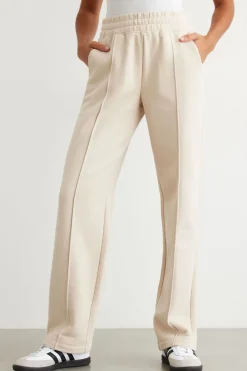 Pants-Dynamite Fleece Wide Leg Jogger Brown