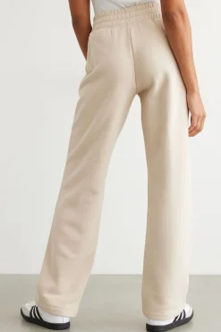 Pants-Dynamite Fleece Wide Leg Jogger Brown