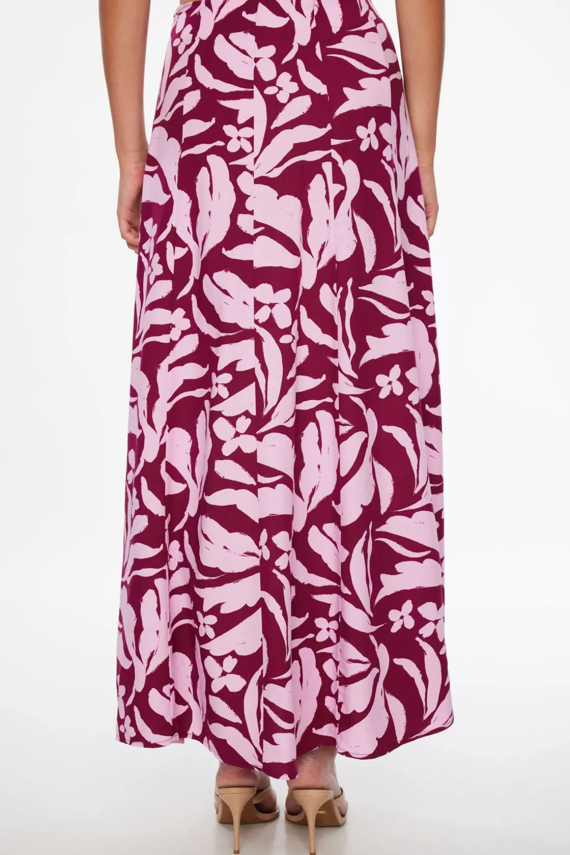 Skirts & Skorts | Skirts-Dynamite Floral Linen Maxi Skirt Pink