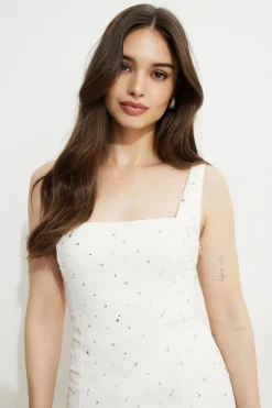 Dresses & Jumpsuits | Bestsellers-Dynamite Florencia Embellished Mini Dress White