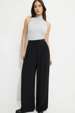 Pants | Wide Leg Pants-Dynamite Fluid Wide Leg Pants Black