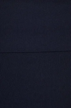 Sweaters & Cardigans | Sweaters-Dynamite Fold Over Off Shoulder Top Blue