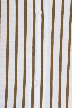 Blouses & Tops | Blouses & Tops-Dynamite Frida Airflow Stripe Shirt Brown