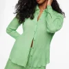 Blouses & Tops | Blouses & Tops-Dynamite Frida Crinkled Shirt Green