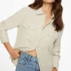 Blouses & Tops | Blouses & Tops-Dynamite Frida Pocket Shirt Brown