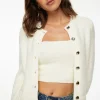 Sweaters & Cardigans | Sweaters-Dynamite Gabrielle Bouclé Cardigan White