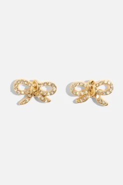 Earrings-Dynamite Gem Knotted Bow Earrings White