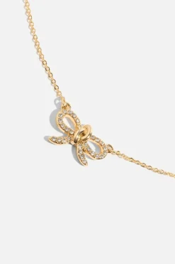 Necklaces-Dynamite Gem Knotted Bow Necklace White
