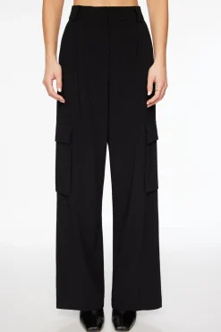 Pants | Wide Leg Pants-Dynamite Gemma Wide Leg Cargo Pants Black