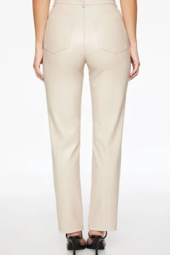 Pants | Straight Leg Pants-Dynamite Gisele Straight Leg Faux Leather Pants Gray