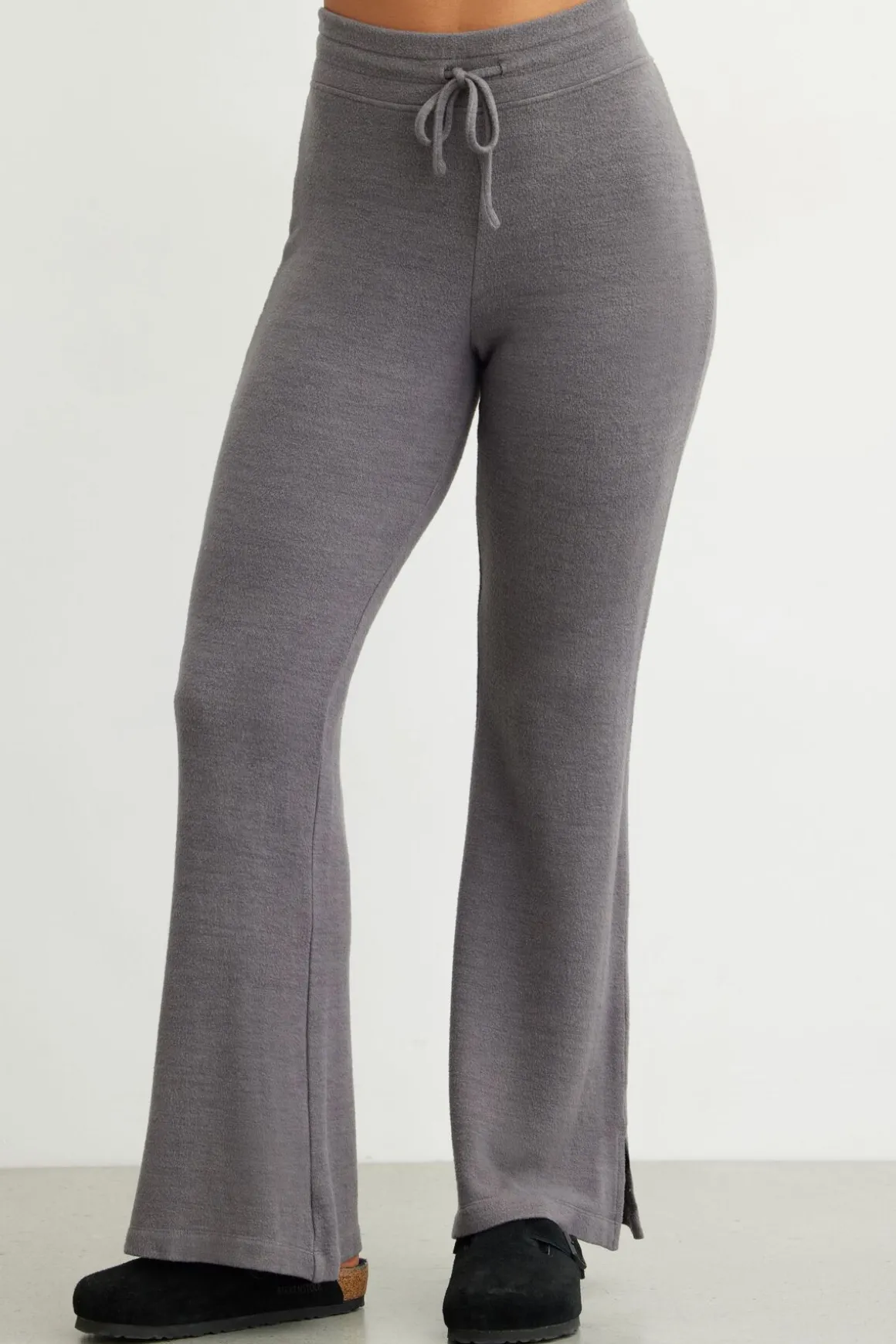 Pants-Dynamite Hacci Flared Pants Gray