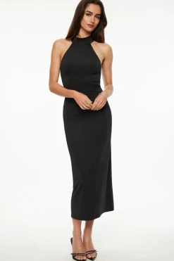 Dresses & Jumpsuits | Midi & Maxi Dresses-Dynamite Halter Bodycon Maxi Dress Black
