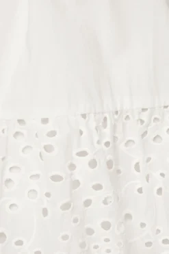 Dresses & Jumpsuits | Mini Dresses-Dynamite Halter Eyelet Mini Dress White