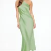 Dresses & Jumpsuits | Midi & Maxi Dresses-Dynamite Halter Satin Maxi Dress Green
