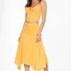 Skirts & Skorts | Skirts-Dynamite Handkerchief Midi Skirt Orange