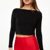 Tees & Tanks | Tees & Tanks-Dynamite Havyn Boatneck Jersey Crop Top