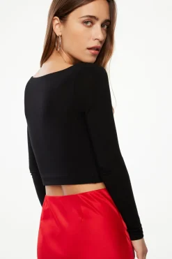 Tees & Tanks | Tees & Tanks-Dynamite Havyn Boatneck Jersey Crop Top