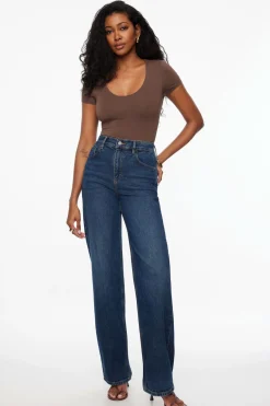 Tees & Tanks | Tees & Tanks-Dynamite Hayden Scoop Neck Bodysuit Brown