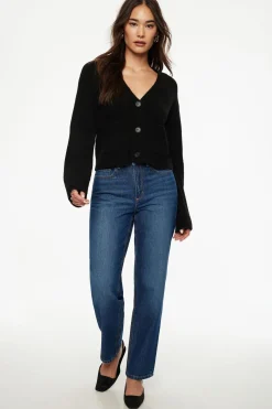 Sweaters & Cardigans | Sweaters-Dynamite Heavenlyarn™ Abbey Cropped Cardigan Black
