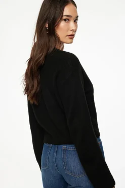 Sweaters & Cardigans | Sweaters-Dynamite Heavenlyarn™ Abbey Cropped Cardigan Black