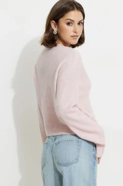 Sweaters & Cardigans | Sweaters-Dynamite Heavenlyarn™ Abbey Cropped Cardigan Pink