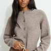 Sweaters & Cardigans | Bestsellers-Dynamite Heavenlyarn™ Catherine Crewneck Cardigan Brown