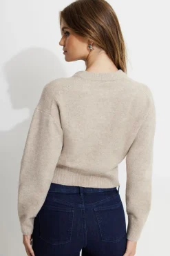 Sweaters & Cardigans | Cardigans-Dynamite Heavenlyarn™ Catherine Crewneck Cardigan Brown