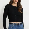 Sweaters & Cardigans | Sweaters-Dynamite Heavenlyarn™ Crewneck Cardigan Black