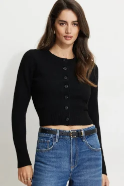 Sweaters & Cardigans | Sweaters-Dynamite Heavenlyarn™ Crewneck Cardigan Black